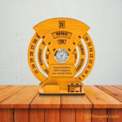 Desk Organizer with Clock and Calendar